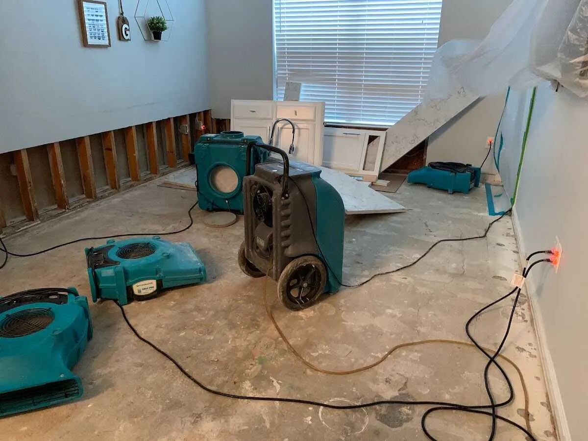 Dehumidifier in flood-cut room for Water Extraction & Removal in Fair Lawn