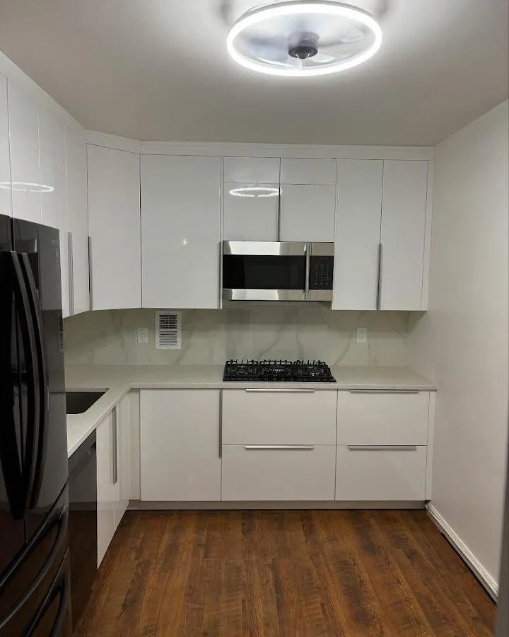 Renovated kitchen with quartz countertops in Fair Lawn